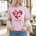 T-shirt unisexe en coton biologique - Cœurs Roses et Rouges