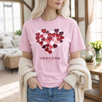 T-shirt unisexe en coton biologique - Cœurs Roses et Rouges