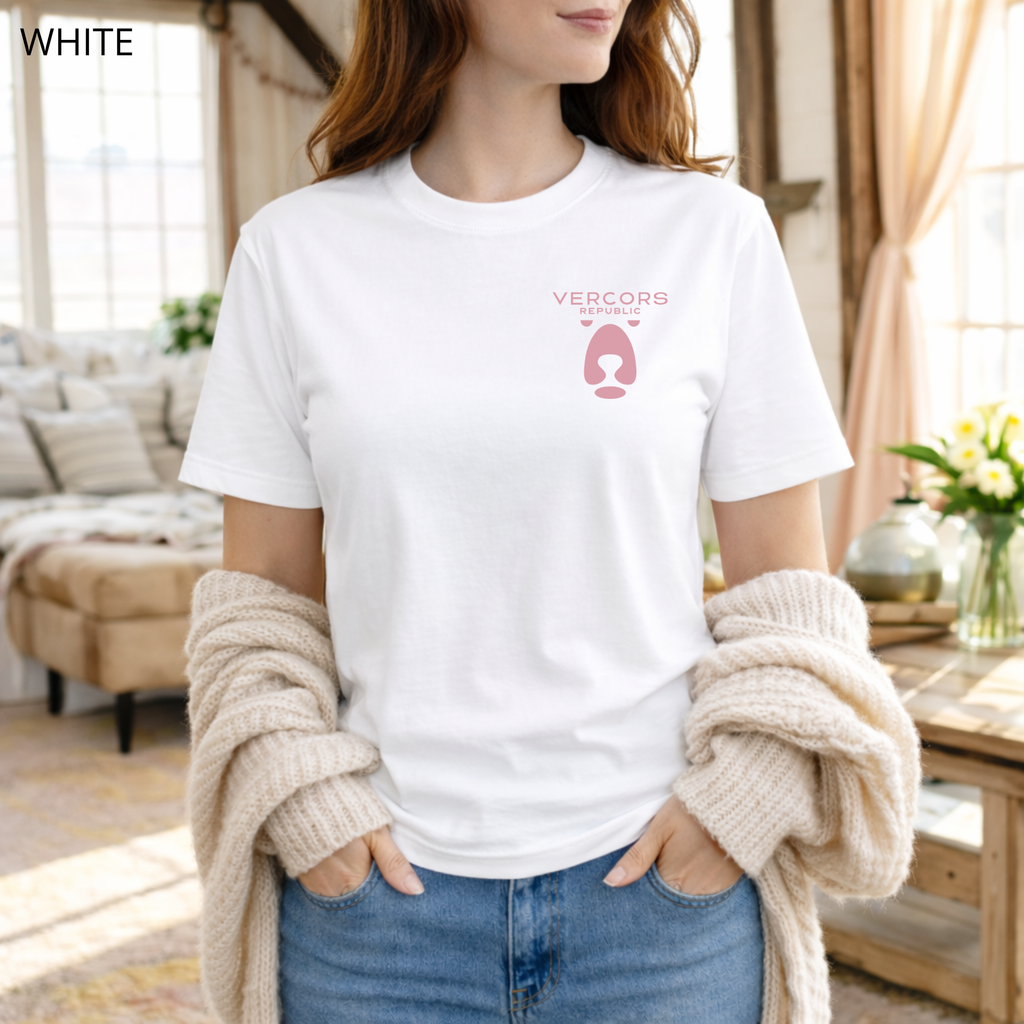 T-shirt unisexe en coton biologique - Logo Ours Rose