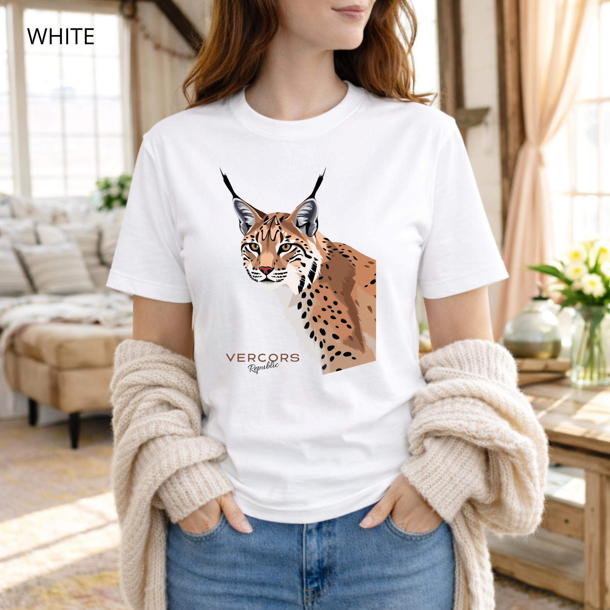 T-shirt unisexe en coton biologique - Tête de Lynx