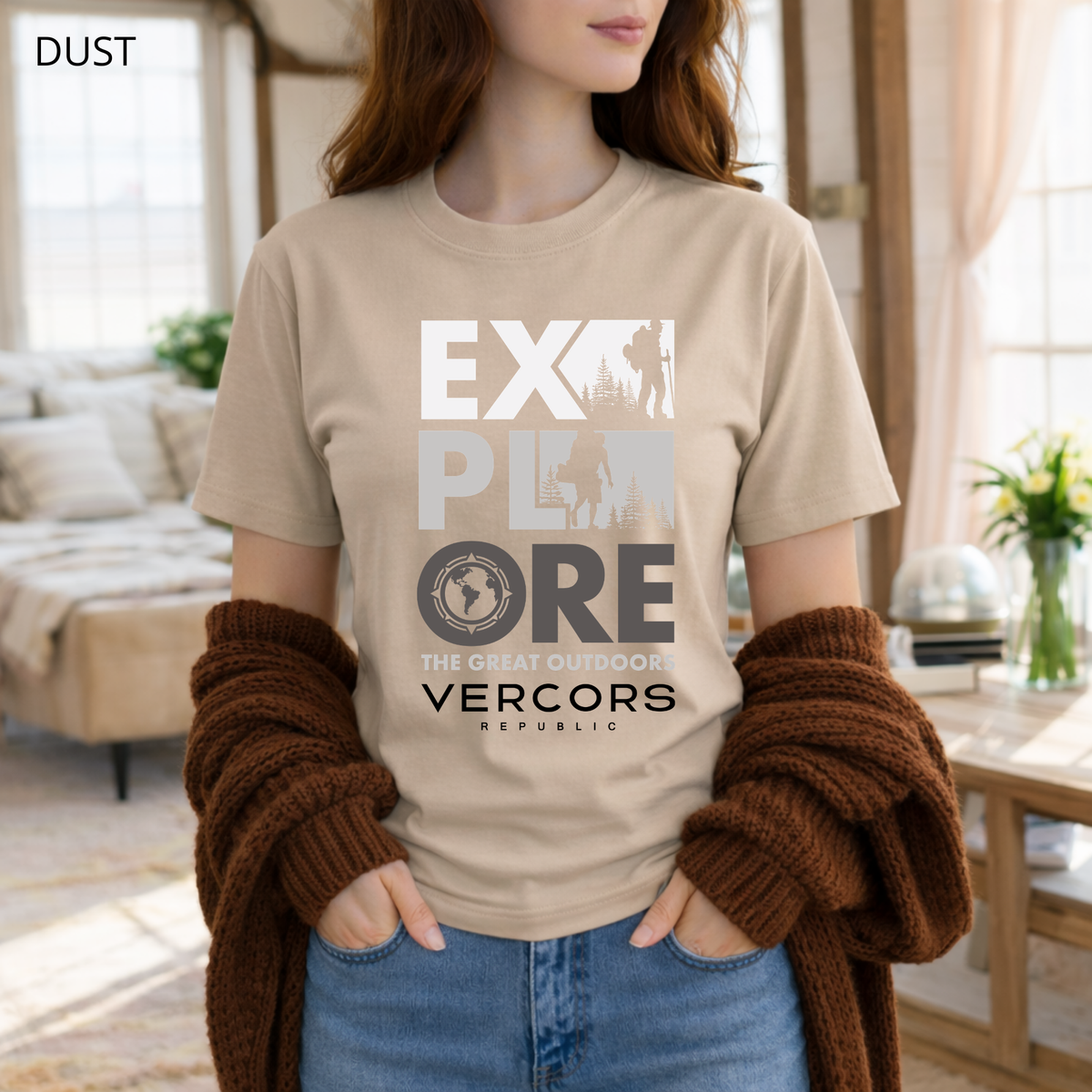 T-Shirt Unisexe en Coton Biologique - Explore Clair