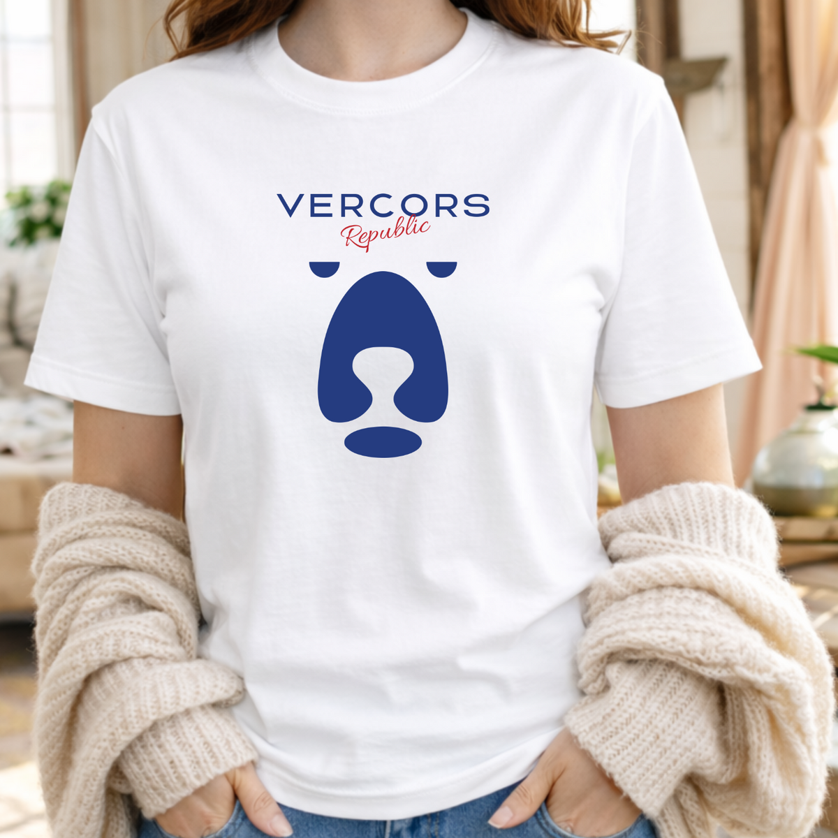 T-Shirt Unisexe en Coton Biologique - Ours Moyen Bleu Marine