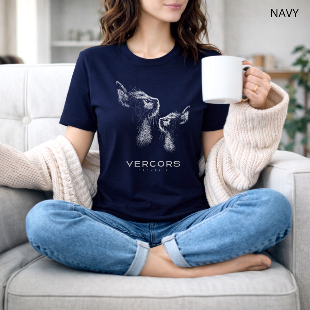 T-shirt unisexe en coton biologique -  Profil de 2 Chats