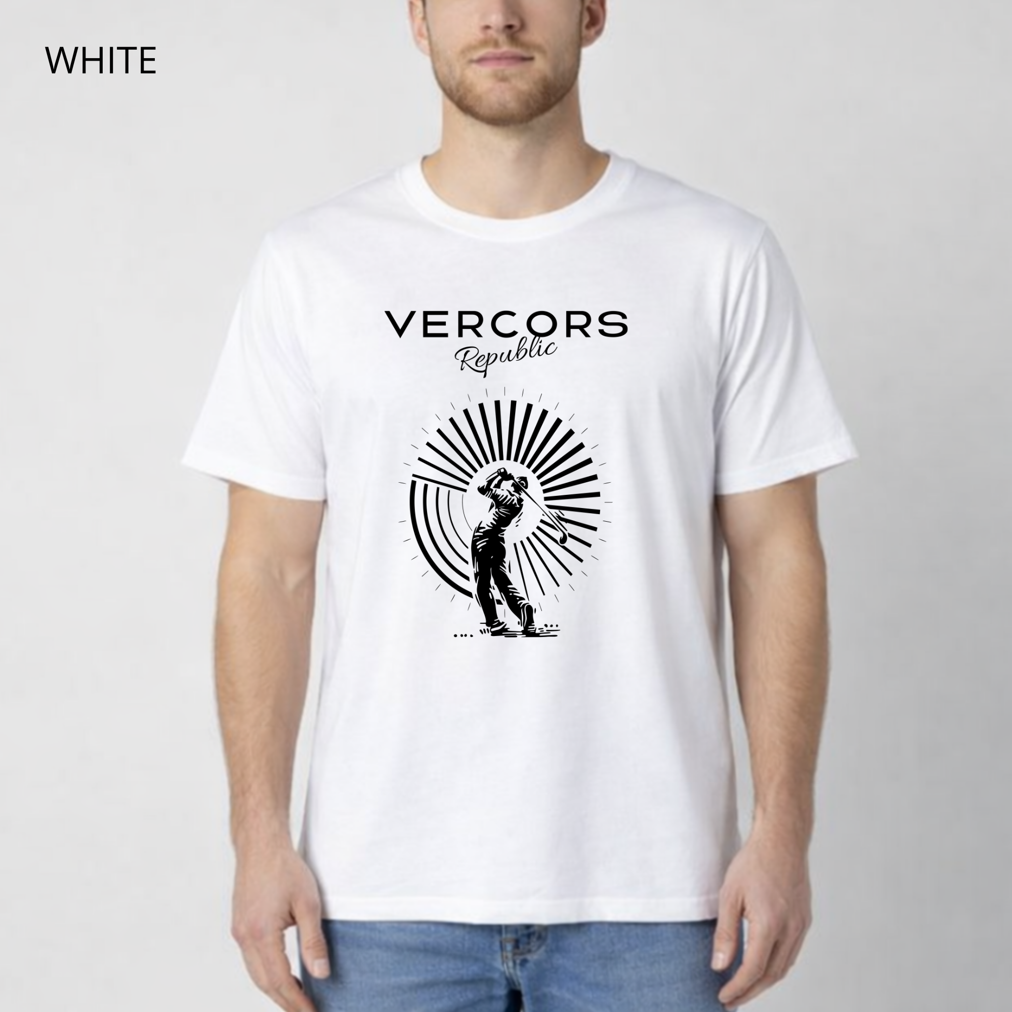 T-shirt unisexe en coton biologique - Golfeur Noir