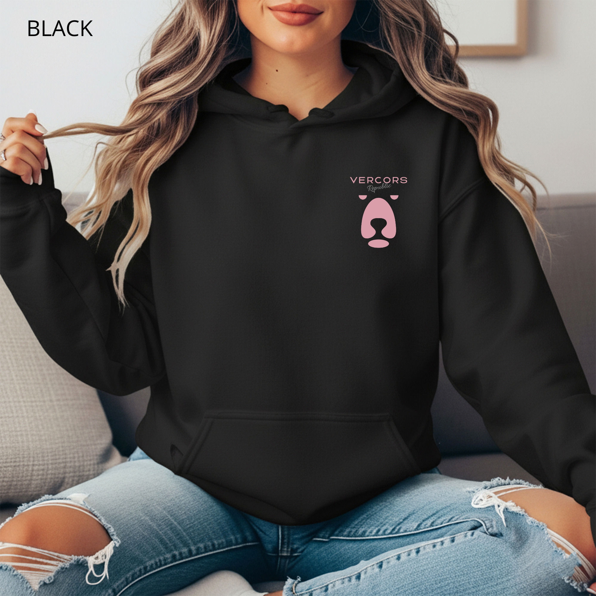 Hoodie - Pink Bear Logo