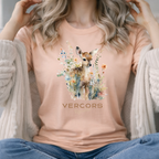 T-Shirt Unisexe en Coton Biologique - Bambi Entouré de Fleurs