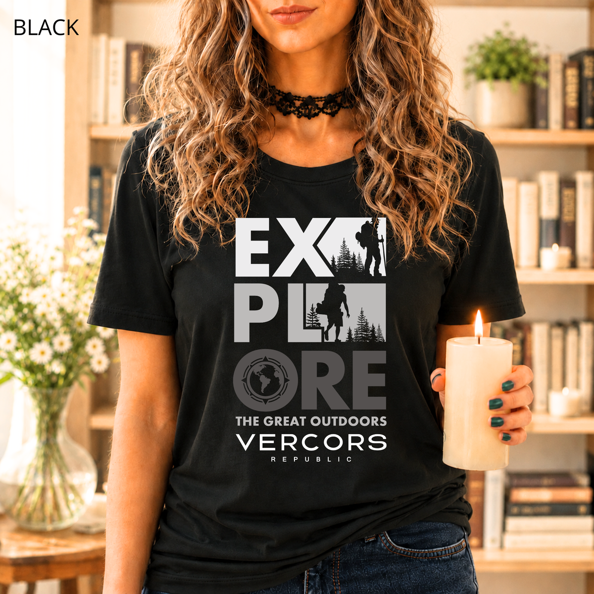 T-Shirt Unisexe en Coton Biologique - Explore Sombre