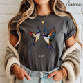 T-shirt classique unisexe - KNOP - 2 Oiseaux Multicolores