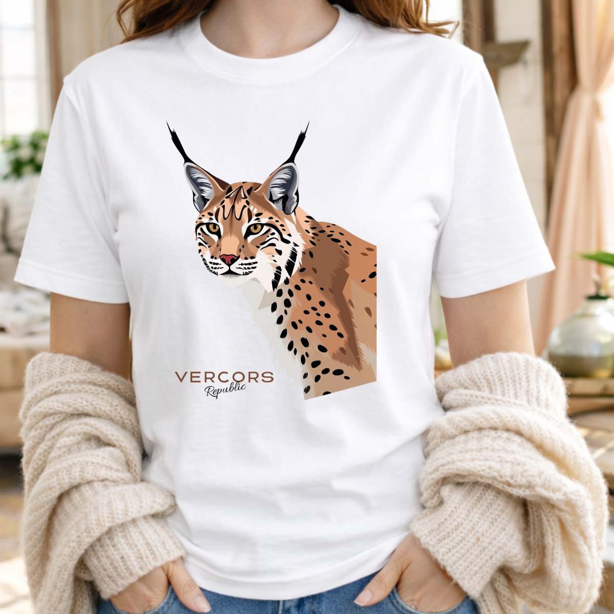 T-Shirt Unisexe en Coton Biologique - Tête de Lynx