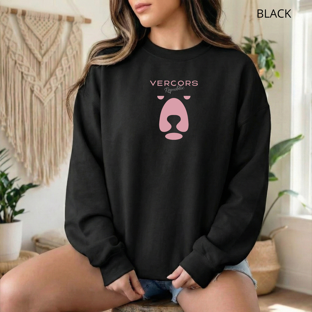 Unisex Crewneck Sweatshirt Medium Bear - Pink