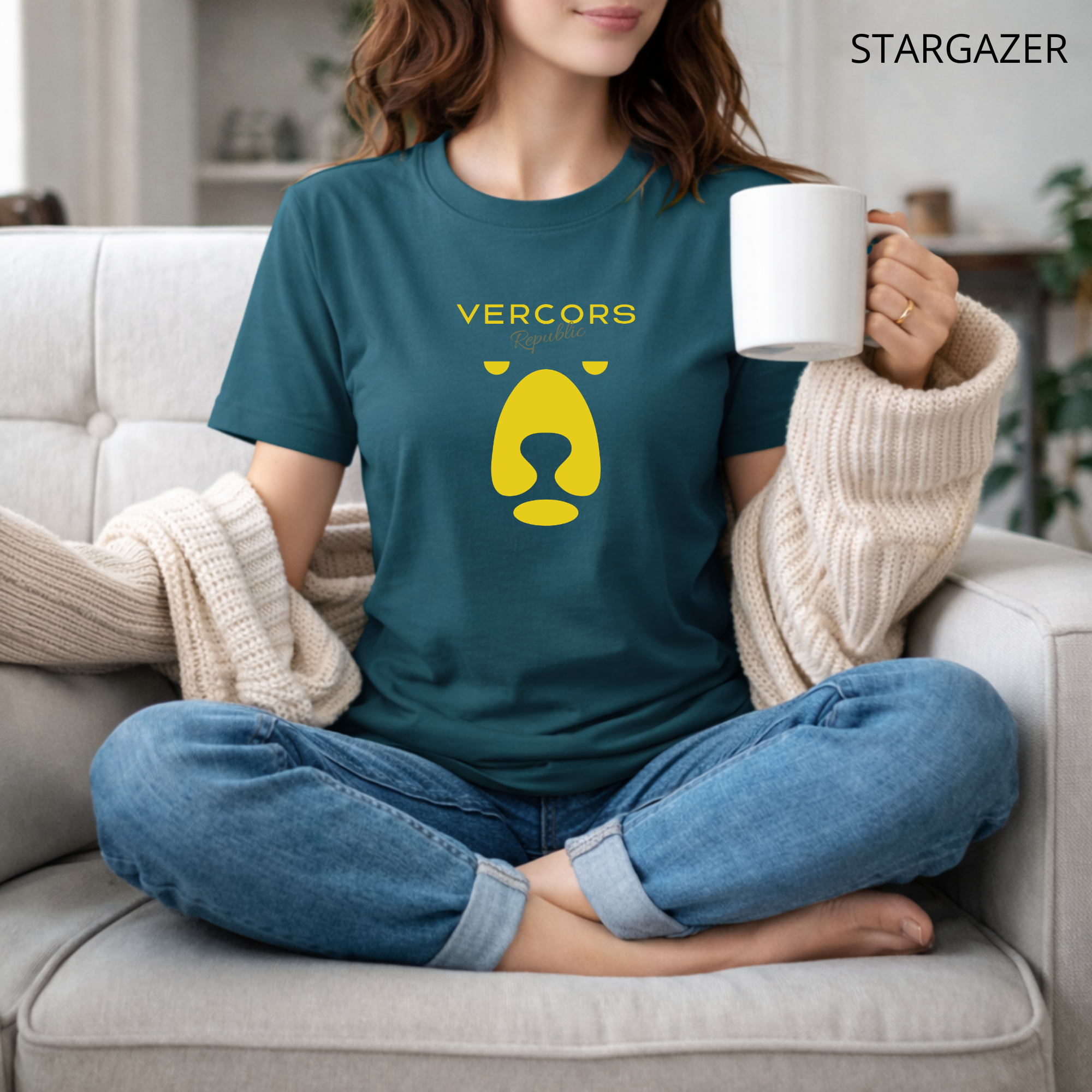 T-shirt unisexe en coton biologique - Ours Moyen Jaune Or