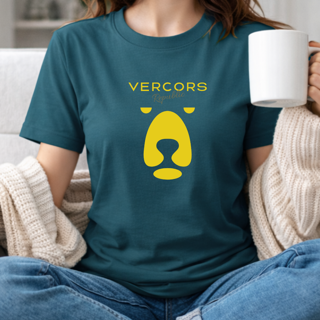 T-Shirt Unisexe en Coton Biologique - Ours Moyen Jaune Or
