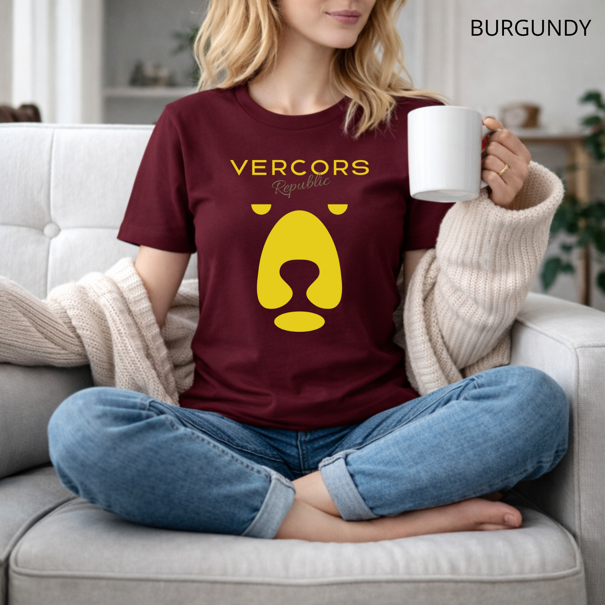T-shirt unisexe en coton biologique - Ours Large Jaune Or