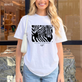 T-shirt classique unisexe - KNOP - 2 Zèbres sur Fond Blanc