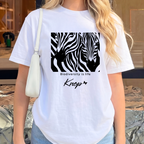 T-Shirt Classique Unisexe - KNOP - 2 Zèbres sur Fond Blanc