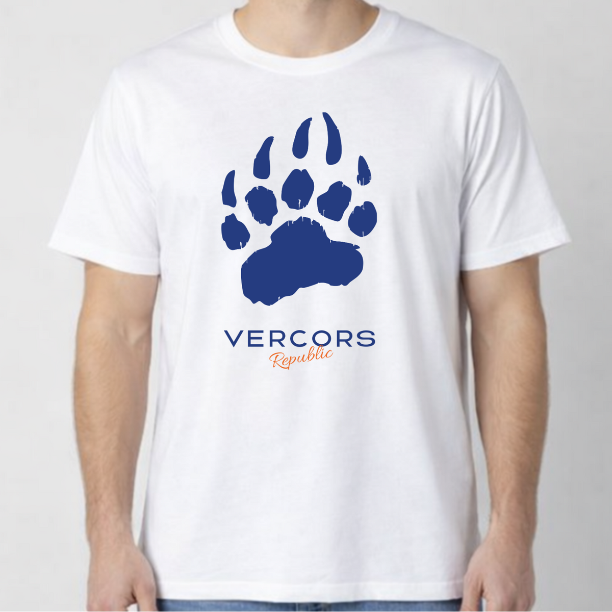 Camiseta Unisex de Algodón Orgánico - Garras de Oso Grande Azul Marino