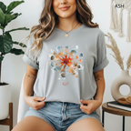T-shirt classique unisexe - KNOP - Fleur Pastel Bleue et Rouge