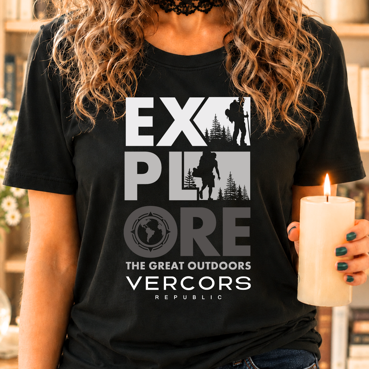 T-Shirt Unisexe en Coton Biologique - Explore Sombre