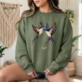 Sweat Unisexe à Col Rond - KNOP - 2 Oiseaux Multicolores