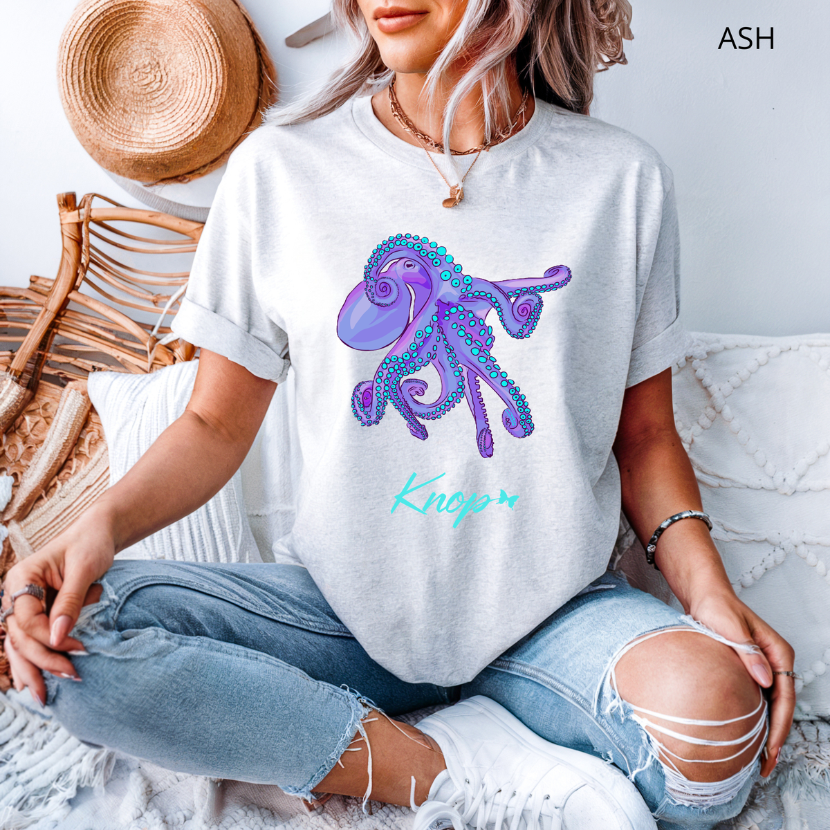 T-Shirt Classique Unisexe - KNOP - Pieuvre Violette