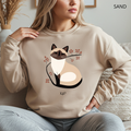 Sweat Unisexe à Col Rond - KNOP - Chat Crème