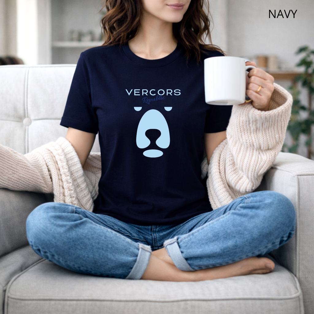 T-shirt unisexe en coton biologique - Ours Moyen  Bleu Ciel