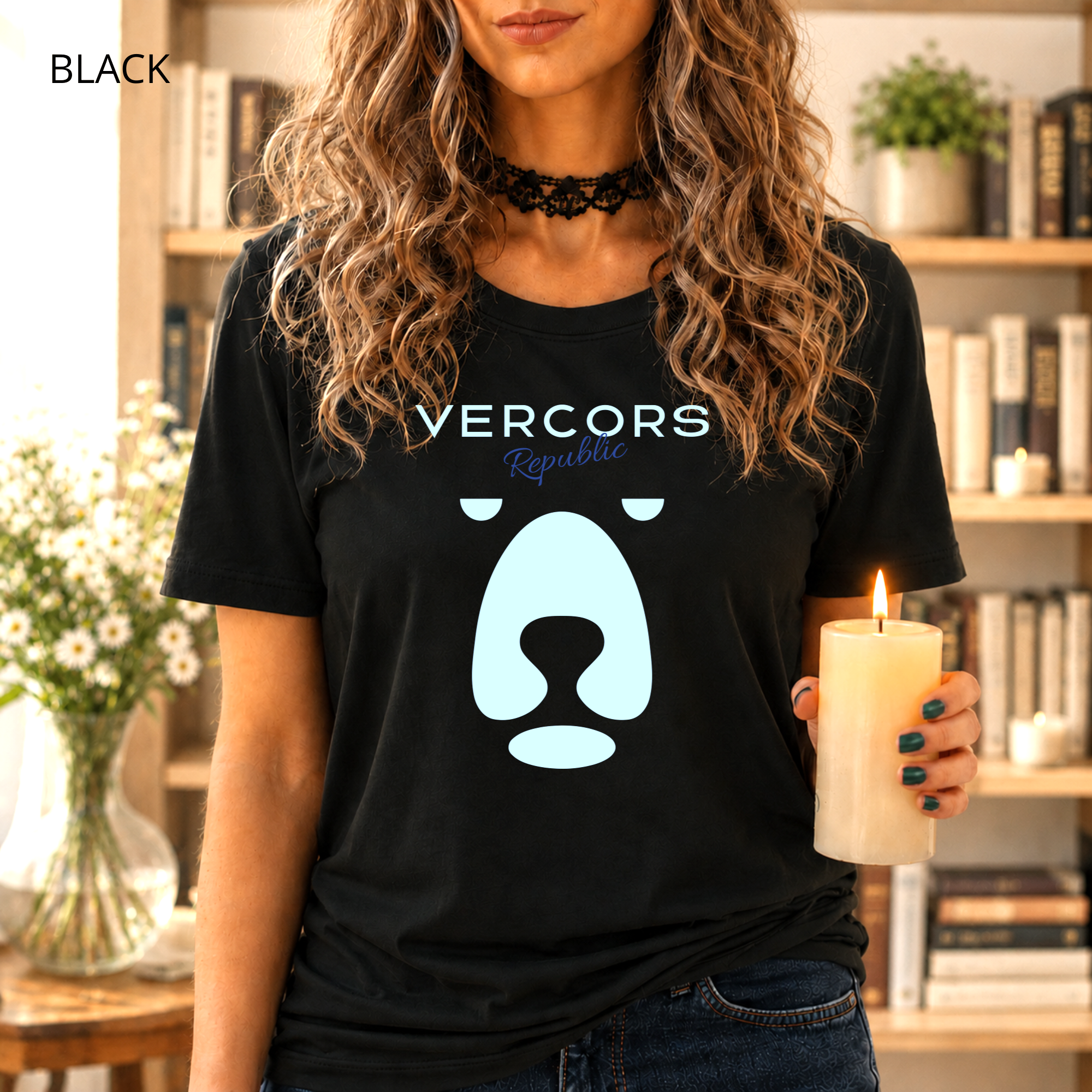 T-shirt unisexe en coton biologique - Ours Larges Bleu Ciel