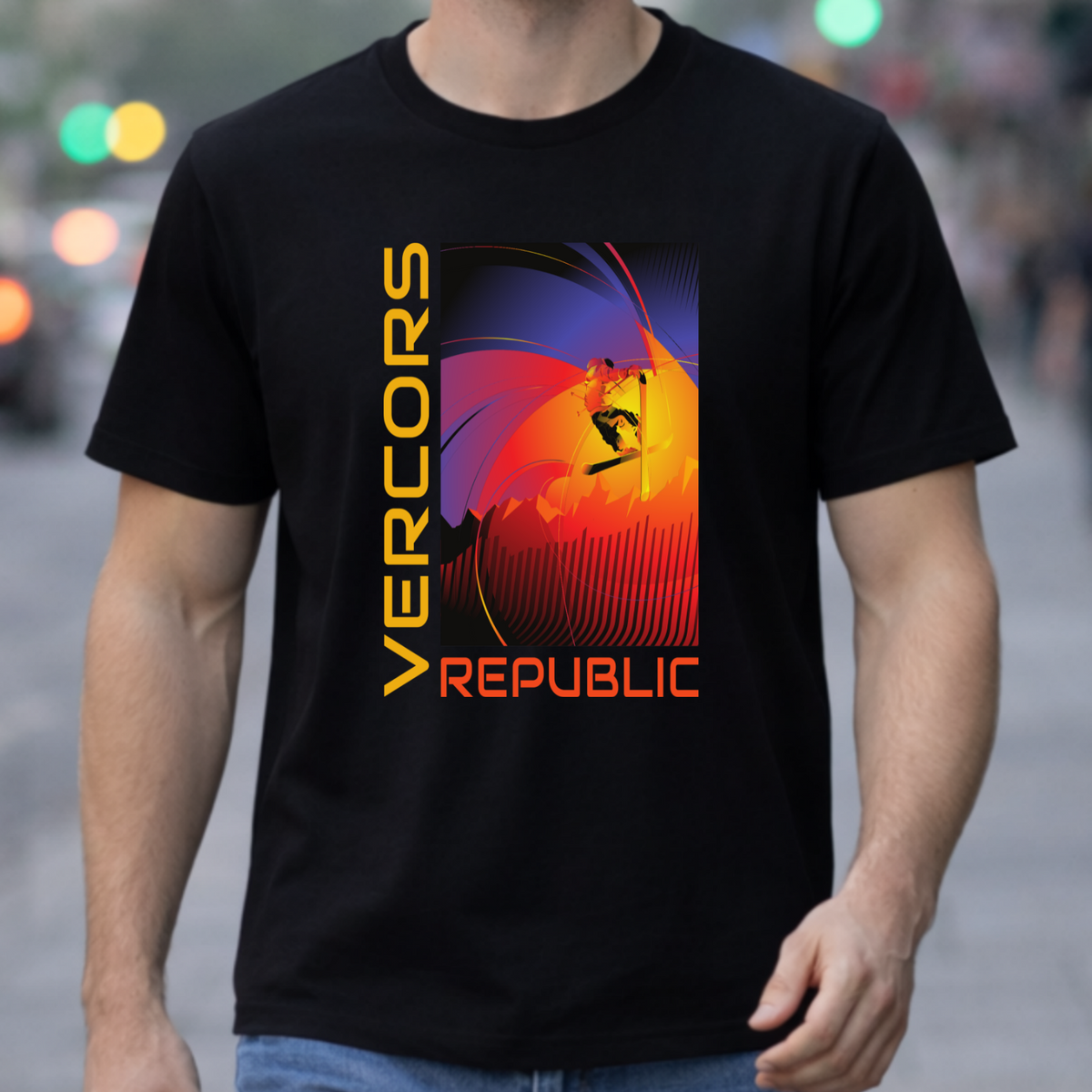 T-Shirt Unisexe en Coton Biologique - Skieur Acrobatique