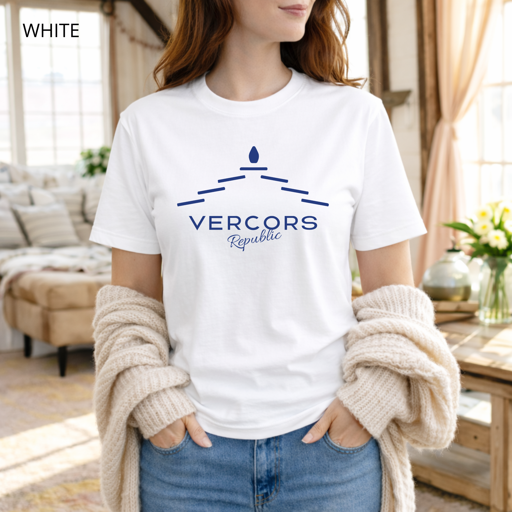 T-shirt unisexe en coton biologique - Lauzes Bleu Marine