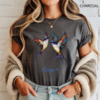 T-Shirt Classique Unisexe - KNOP - 2 Oiseaux Multicolores