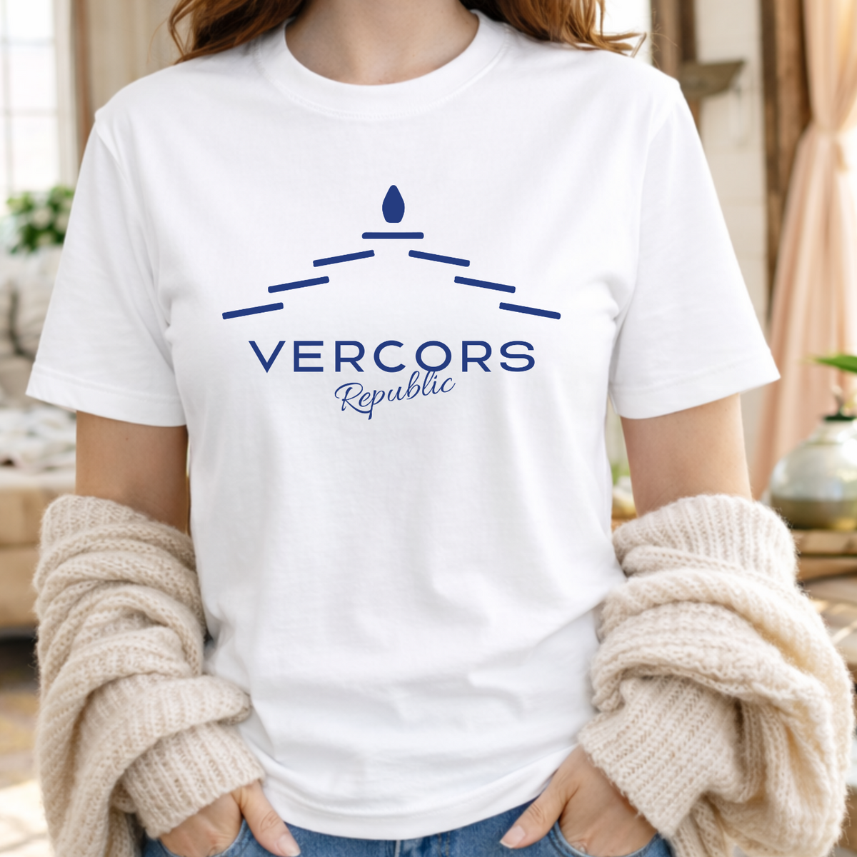 T-Shirt Unisexe en Coton Biologique - Lauzes Bleu Marine