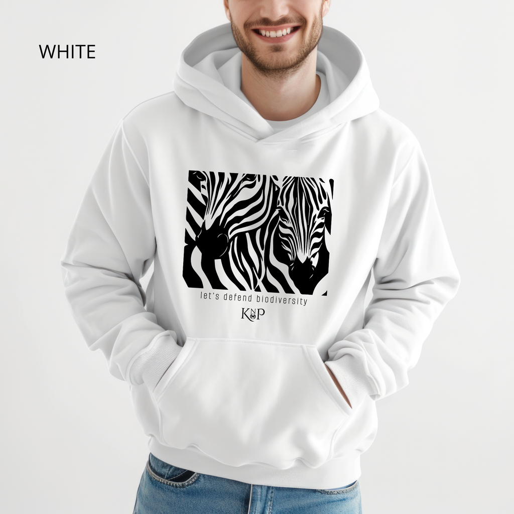 Sweat à capuche - KNOP - 2 Zèbres sur Fond Blanc