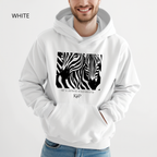 Sweat à capuche - KNOP - 2 Zèbres sur Fond Blanc