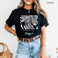 T-Shirt Classique Unisexe - KNOP - 2 Zèbres sur Fond Noir