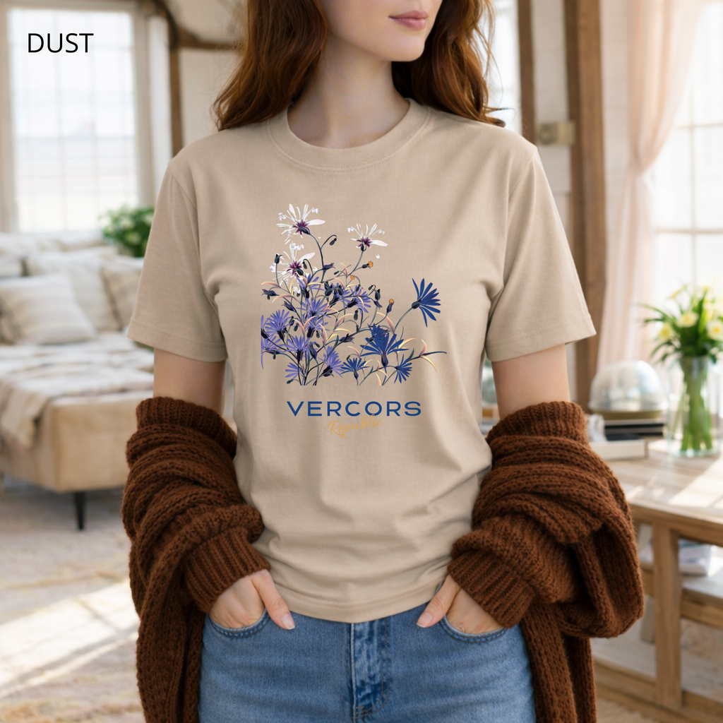 T-shirt unisexe en coton biologique - Bouquet de Fleurs Bleues et de Marguerites
