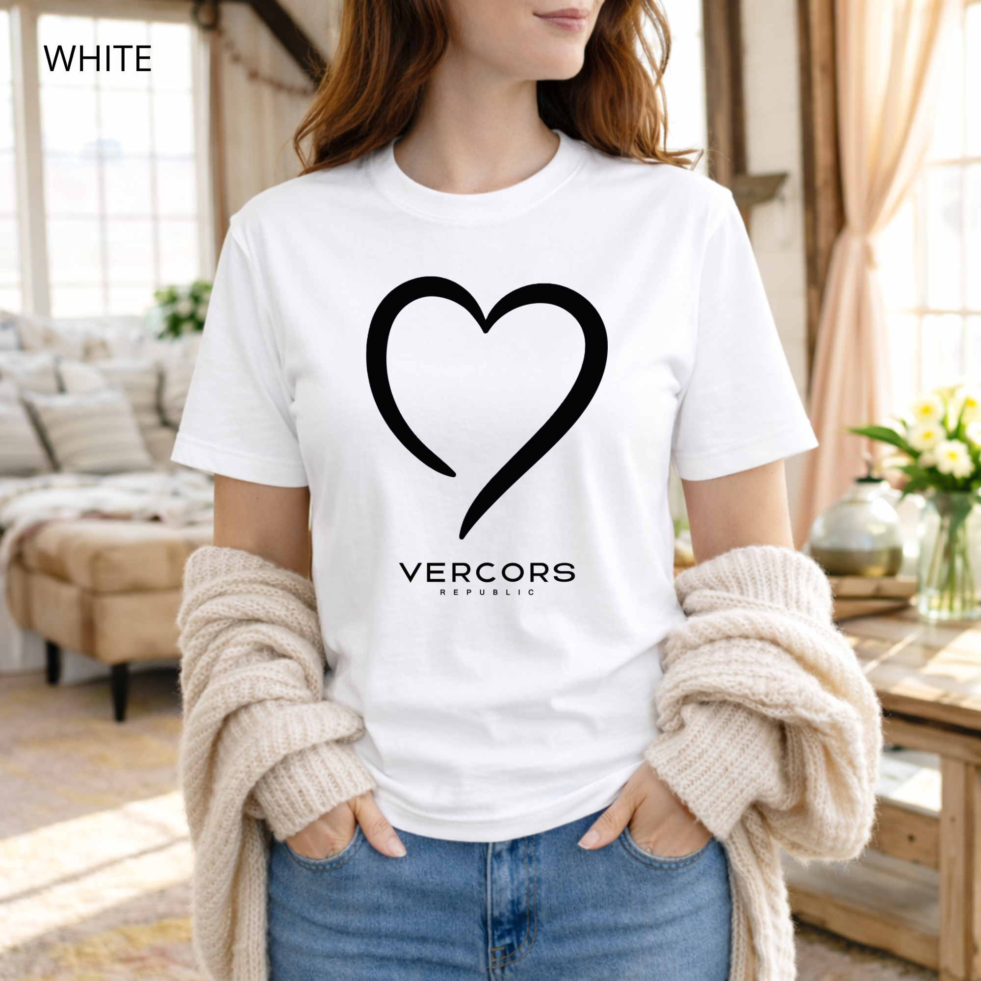 T-shirt unisexe en coton biologique - Cœur Noir
