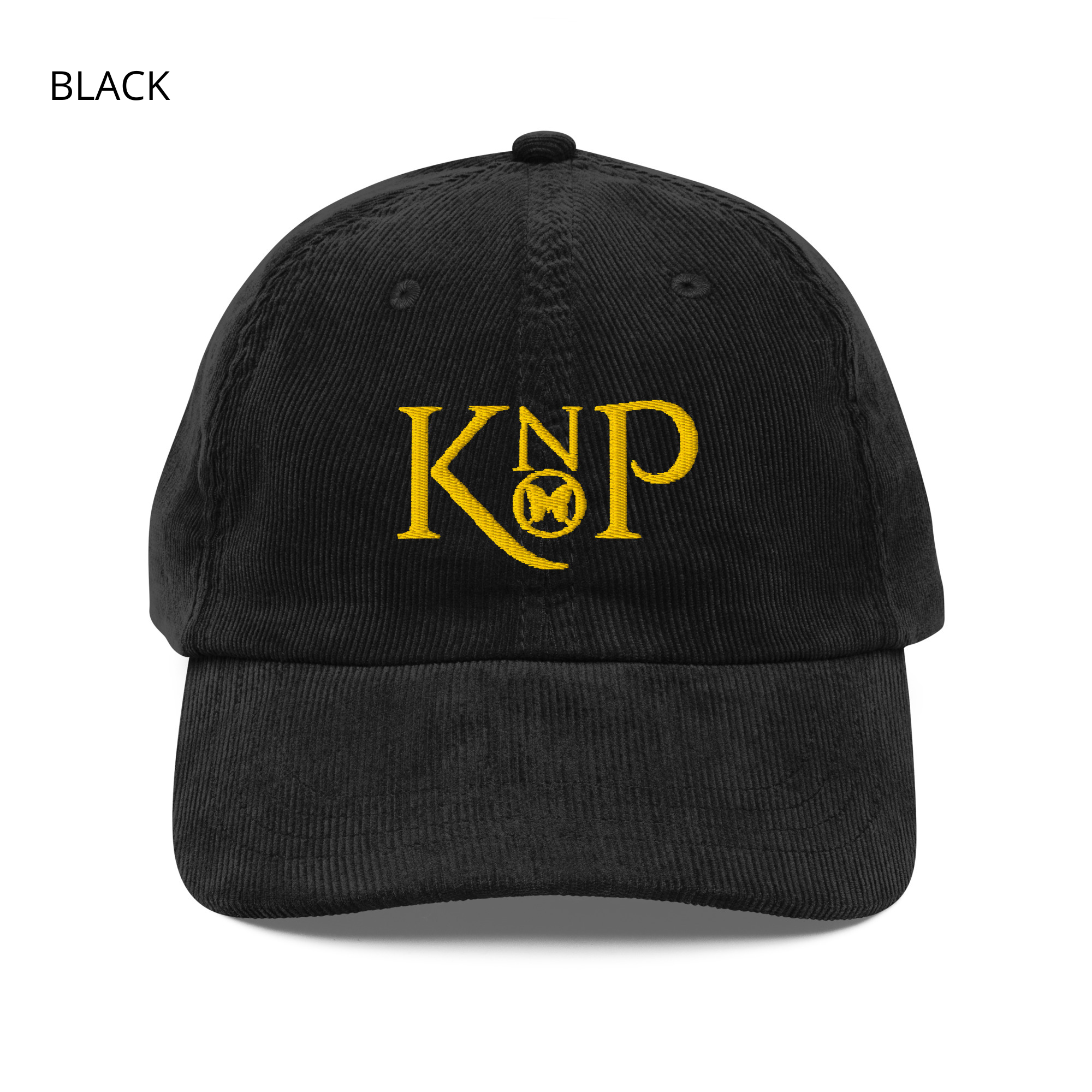 Casquette en Velours Côtelé - KNOP - Logo Knop Jaune Or