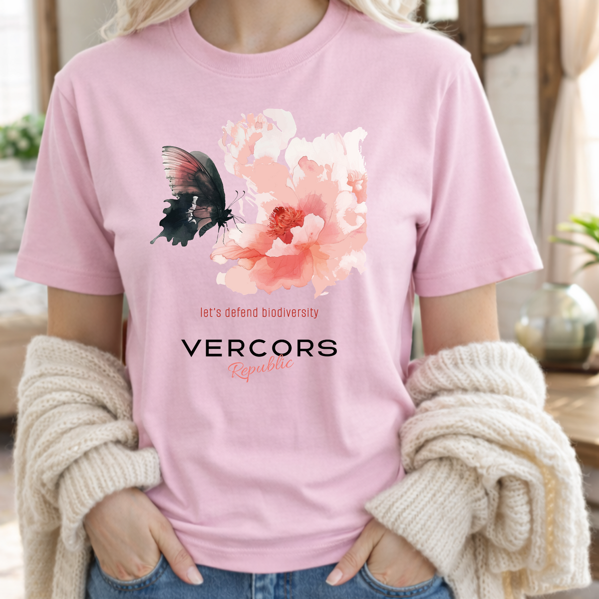 T-Shirt Unisexe en Coton Biologique - Papillon Aquarelle