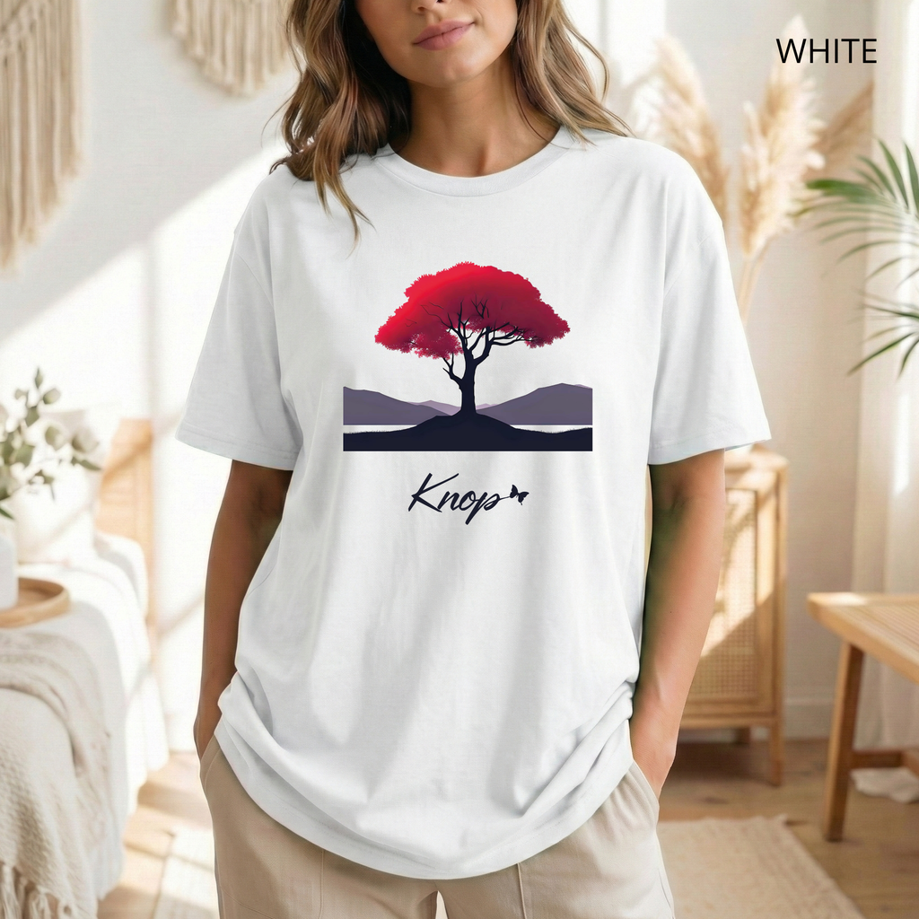 T-Shirt Classique Unisexe - KNOP - Arbre Rouge et Noir
