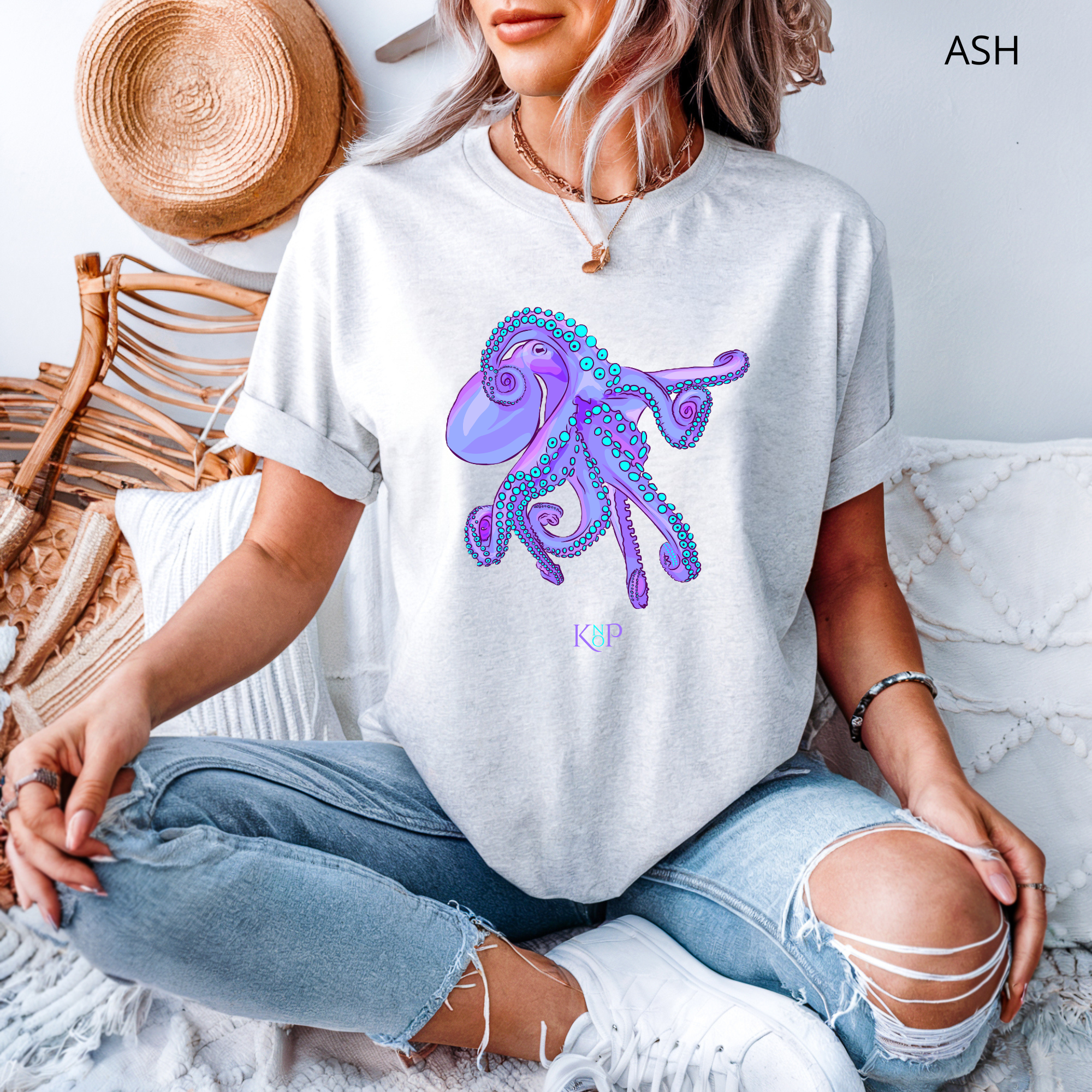 T-shirt classique unisexe - KNOP - Pieuvre Violette