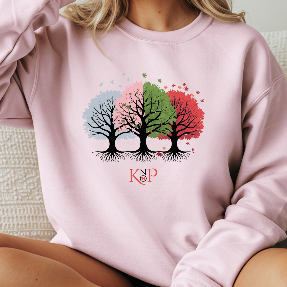 Sweat Unisexe à Col Rond - KNOP - Arbres Multicolores