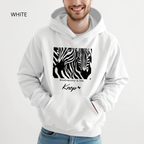 Sweat à Capuche - KNOP - 2 Zèbres sur Fond Blanc