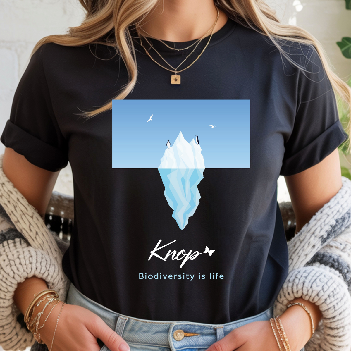 T-Shirt Classique Unisexe - KNOP - Pingouins sur un Iceberg
