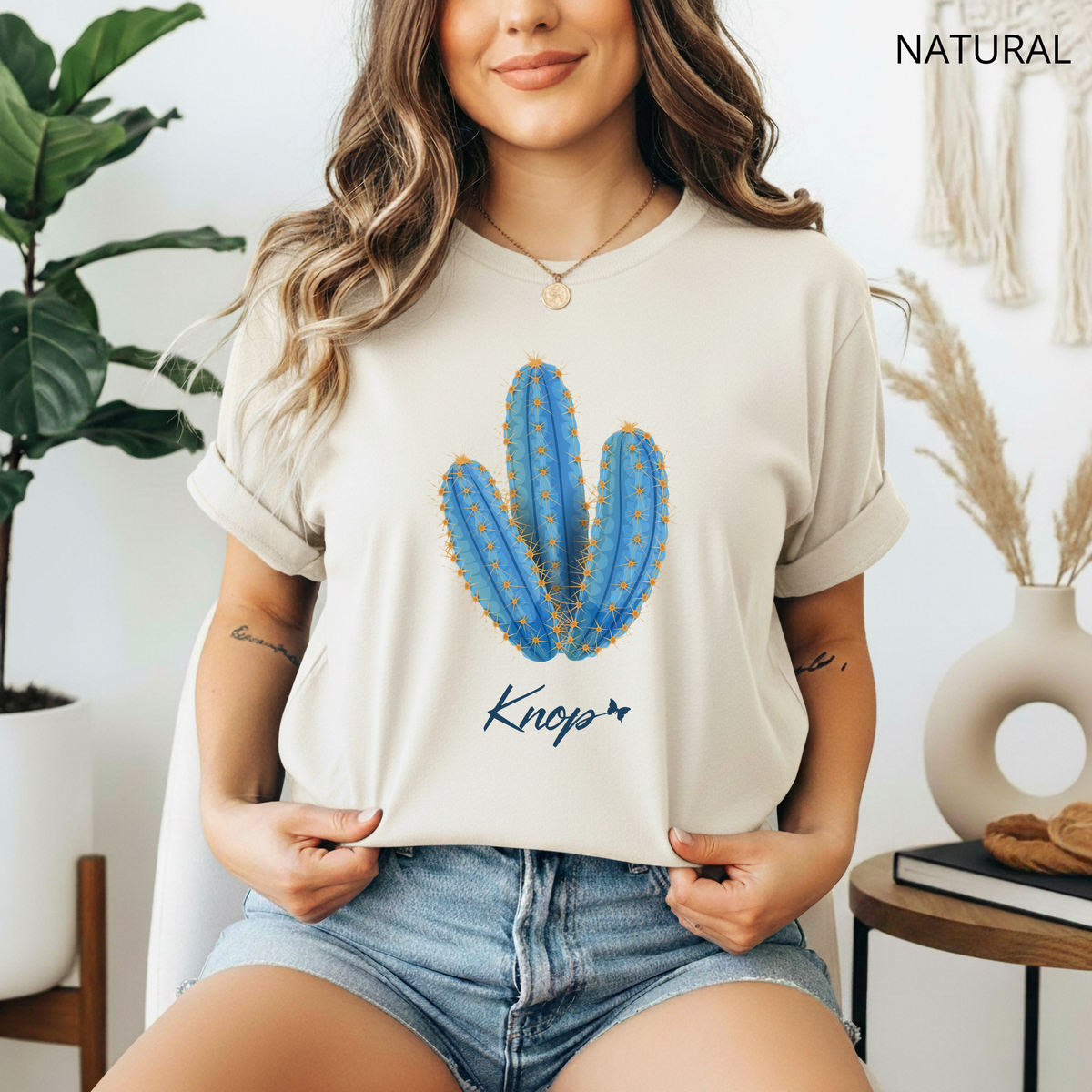 T-Shirt Classique Unisexe - KNOP - Cactus Bleu