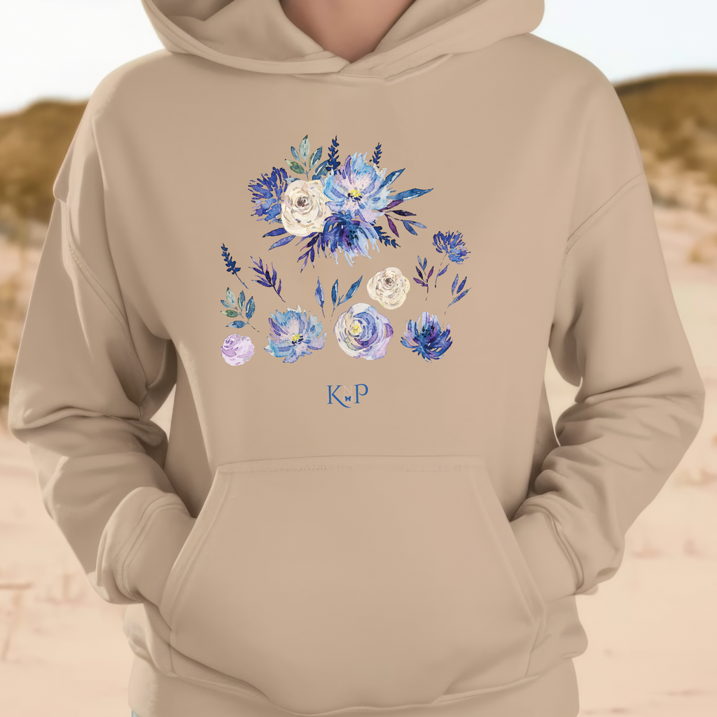 Sweat à Capuche - KNOP - Fleurs Bleues