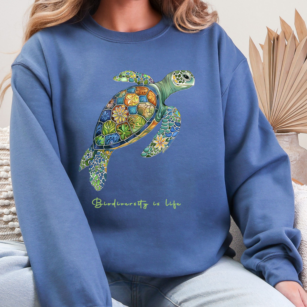 Sweat Unisexe à Col Rond - KNOP - Tortue Verte