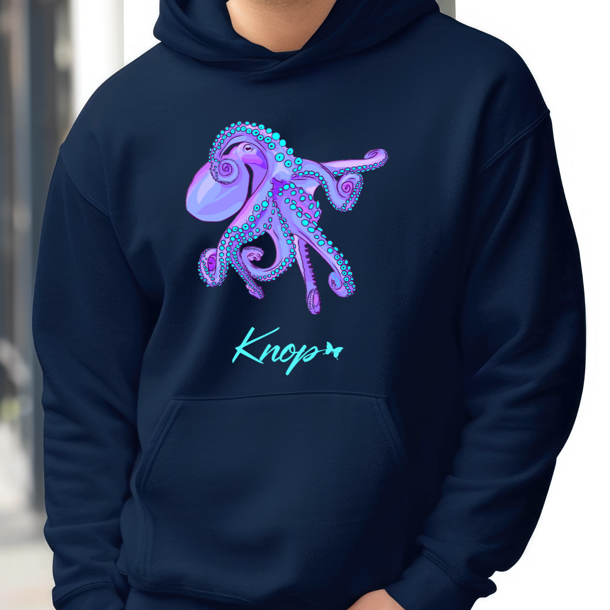 Sweat à Capuche - KNOP - Pieuvre Violette