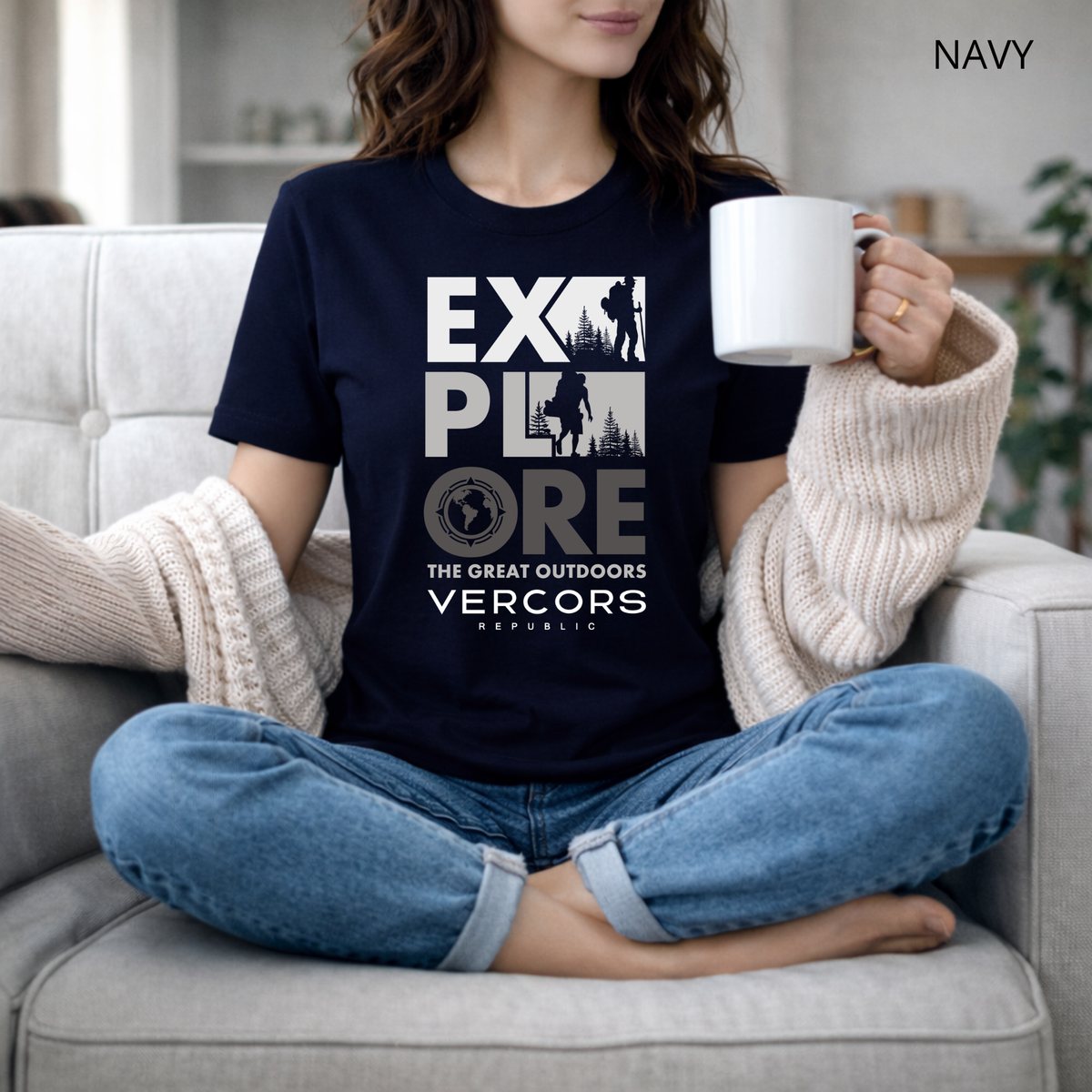 T-Shirt Unisexe en Coton Biologique - Explore Sombre