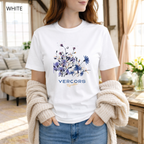T-shirt unisexe en coton biologique - Bouquet de Fleurs Bleues et de Marguerites