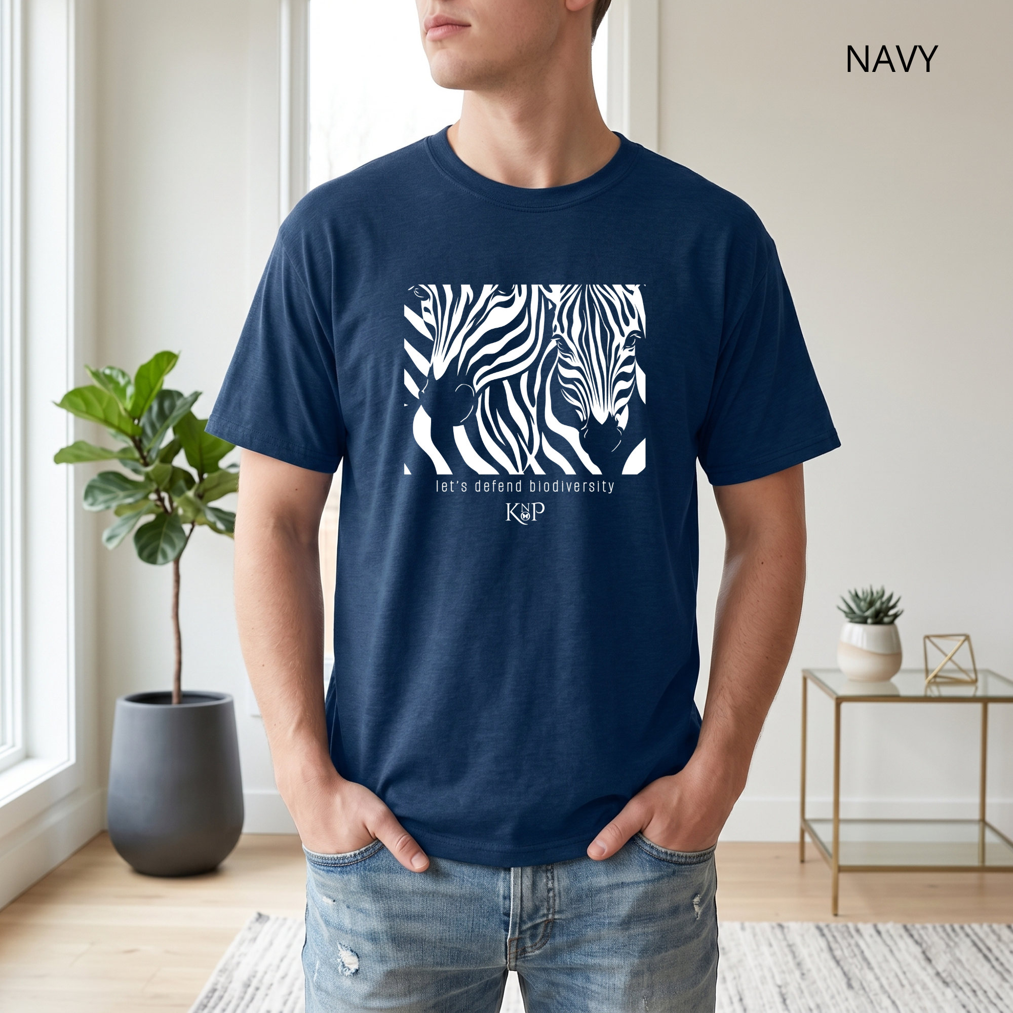 T-shirt classique unisexe - KNOP - 2 Zèbres sur Fond Noir